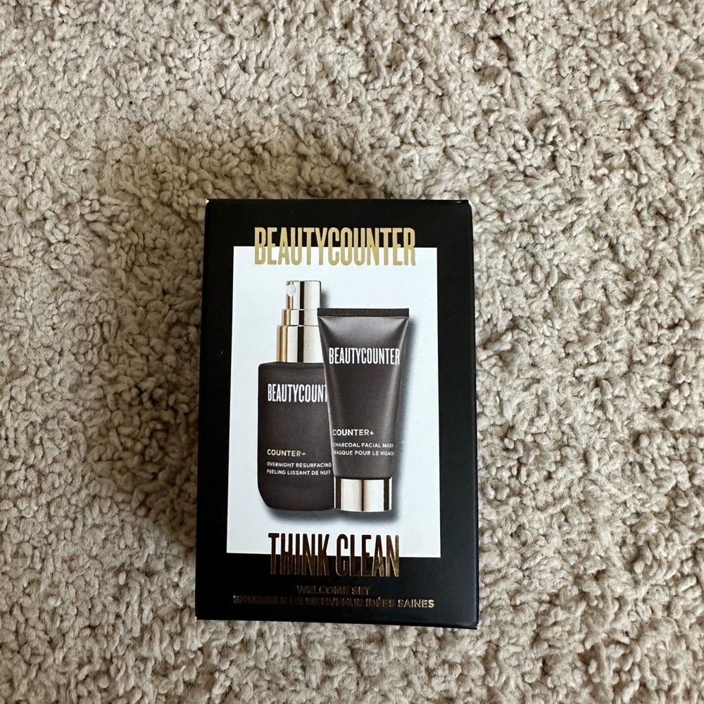 Beautycounter overnight resurfacing, peel, and charcoal mask minis